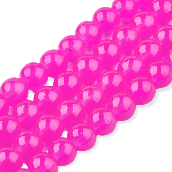 Glaskralen Shine roze 6mm - ±140 stuks