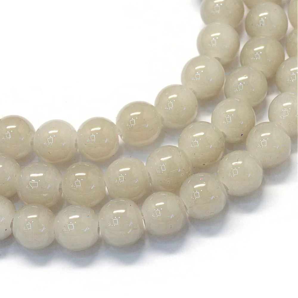 Glaskralen Shine tan 6mm -per streng