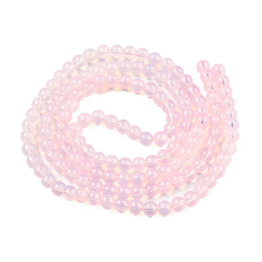 Glaskralen Transparant Pearl Pink 6mm ±130 stuks - Image 2