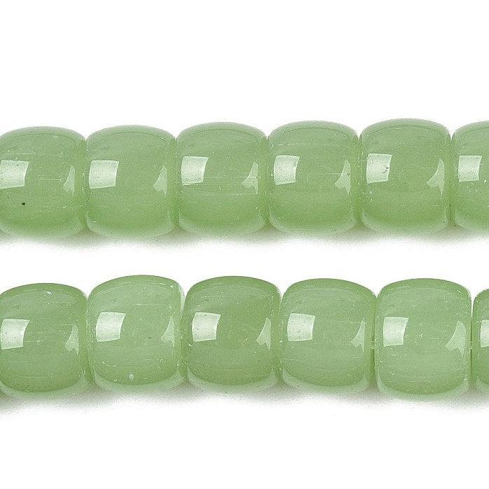 Glaskralen Tube Dark Sea Green 10x8mm - per 20 stuks - Image 2