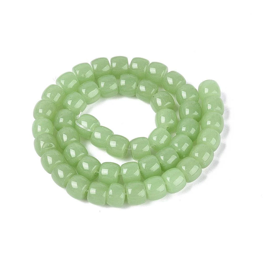 Glaskralen Tube Dark Sea Green 10x8mm - per 20 stuks - Image 3