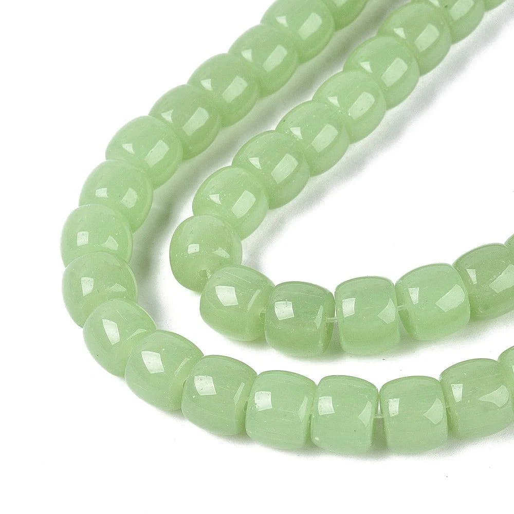 Glaskralen Tube Dark Sea Green 10x8mm - per 20 stuks - Image 4