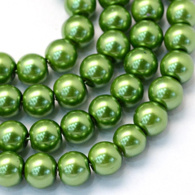 Glasparels Rond Groen 6.5mm - ± 68 stuks