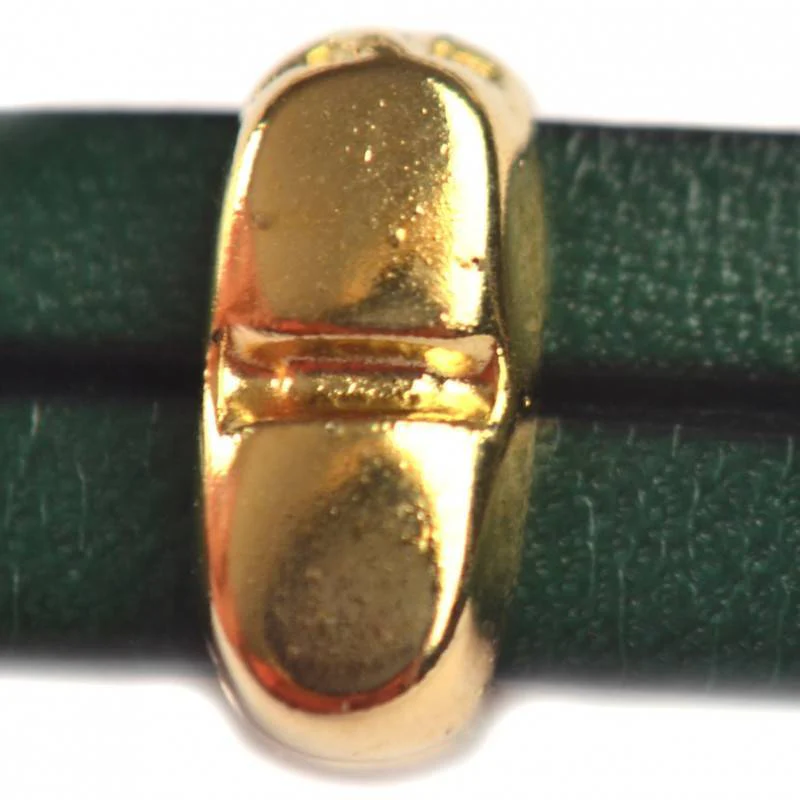 Leerschuiver Ø10x2mm staafje metaal goud DQ 6x13mm
