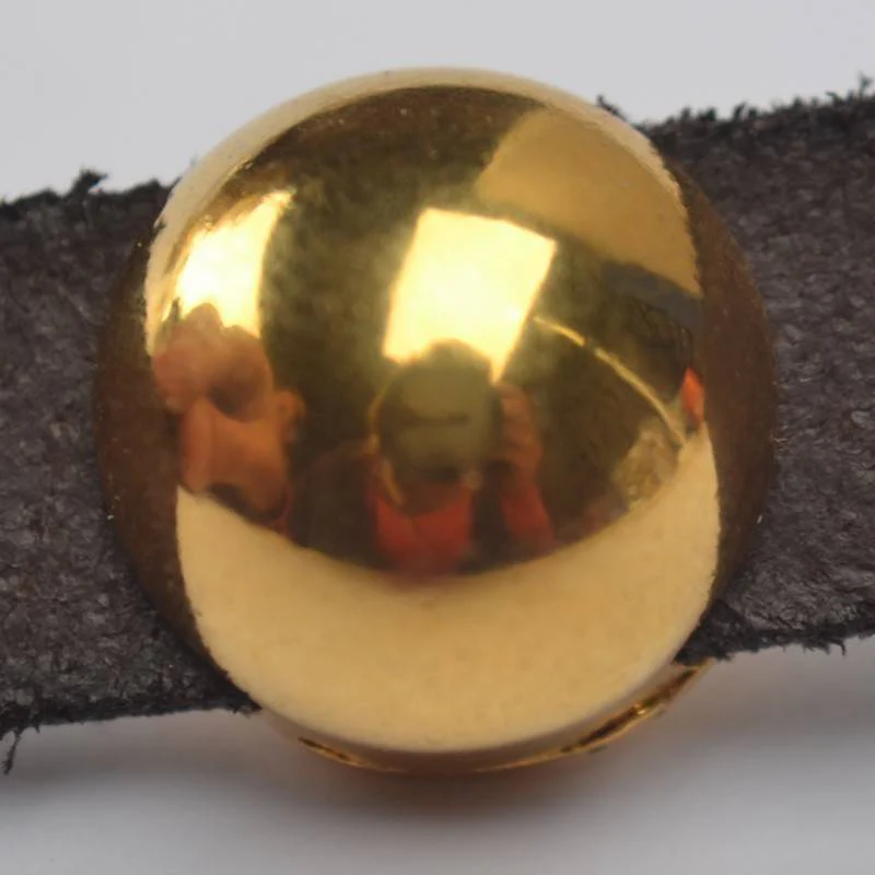 Leerschuiver half rond Ø10x2.5mm metaal goud DQ 13mm