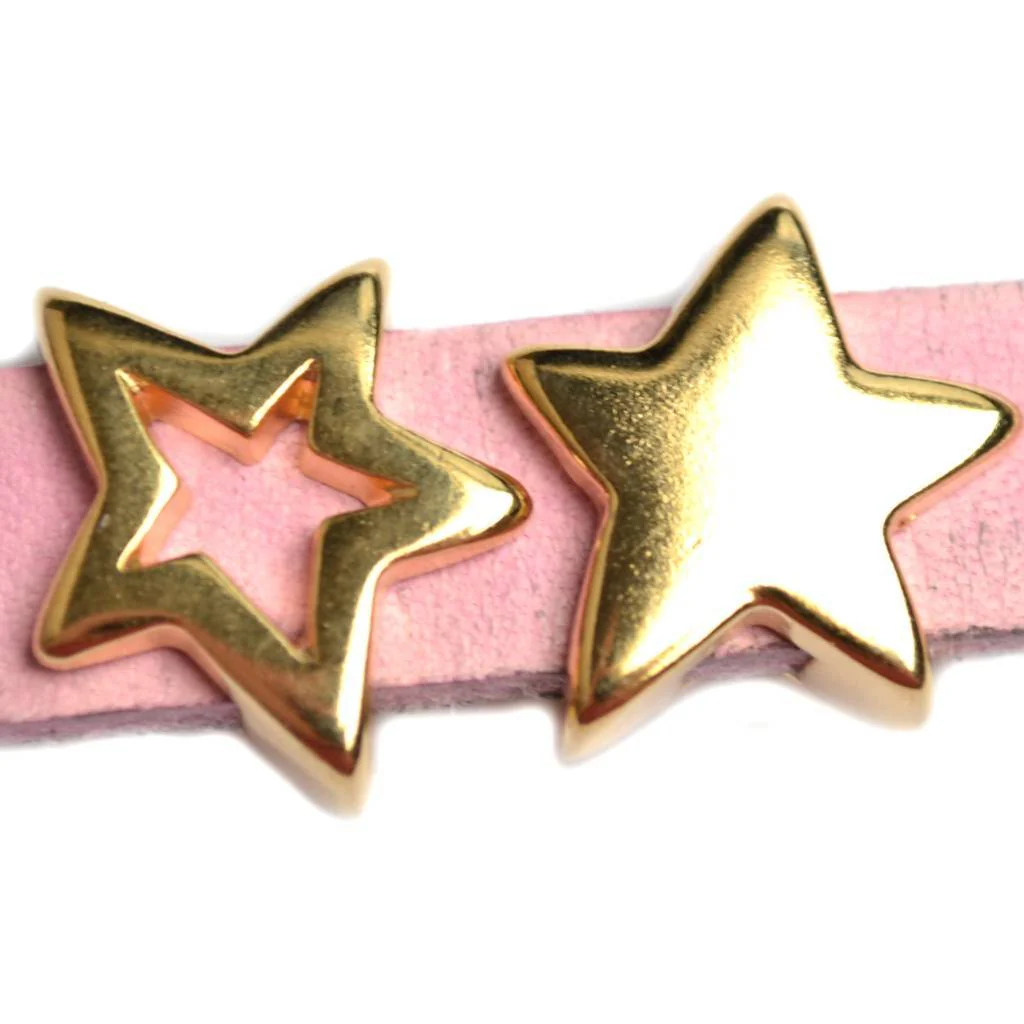 Leerschuiver ster Ø10x2.5 Goud DQ 15mm