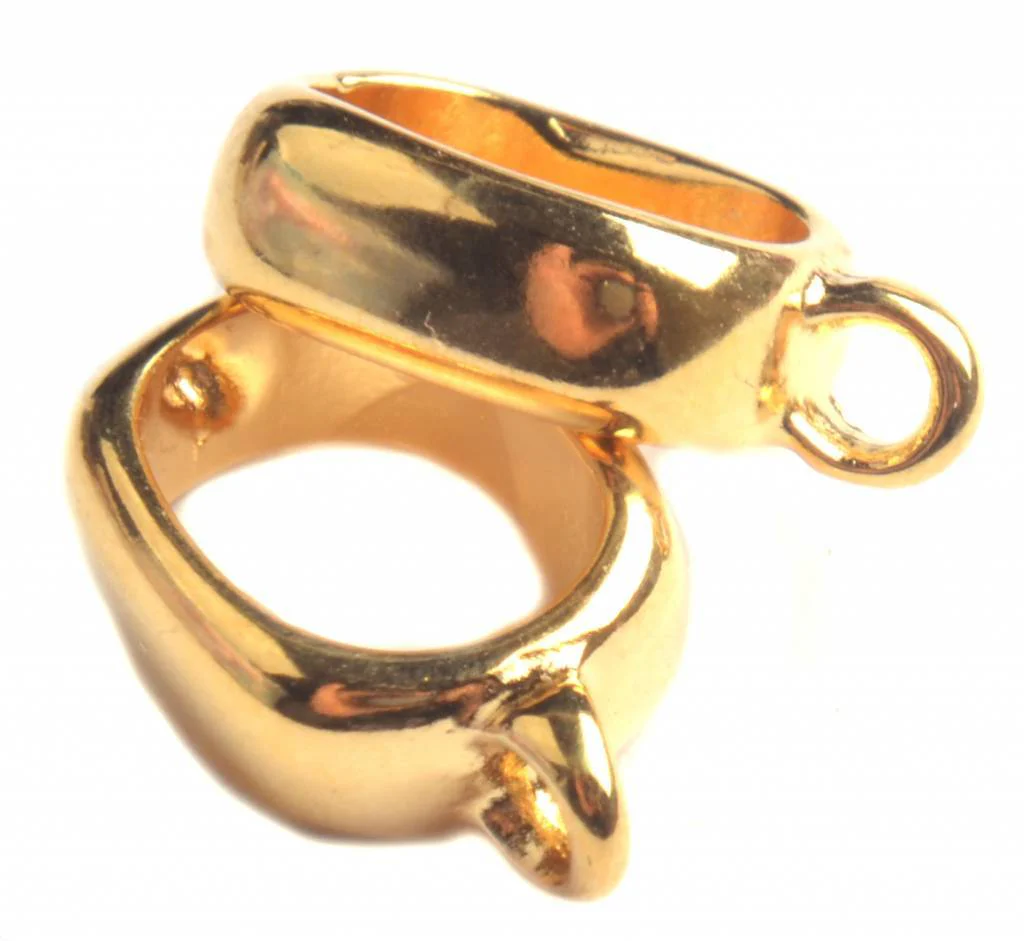 Leerschuiver met oog Ø10x6mm Goud DQ