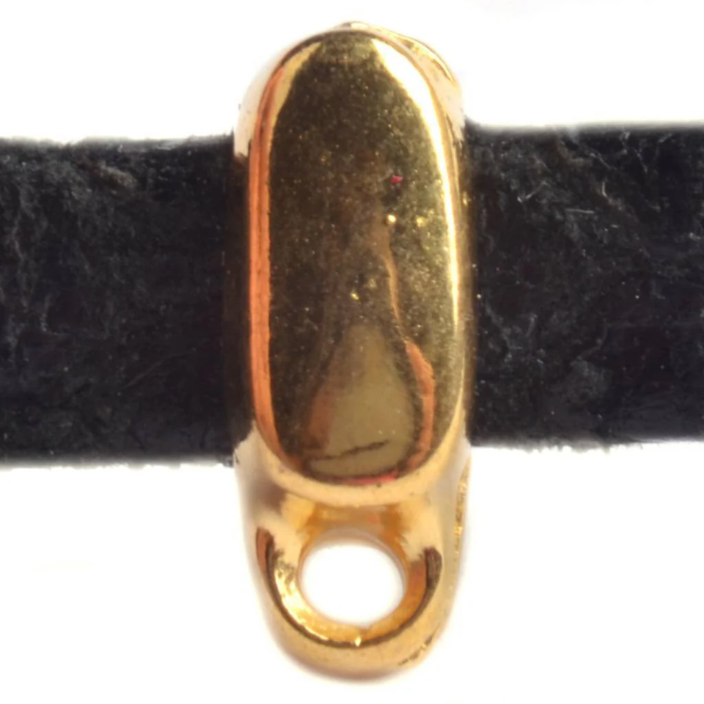 Leerschuiver met oog Ø5x2mm Goud DQ