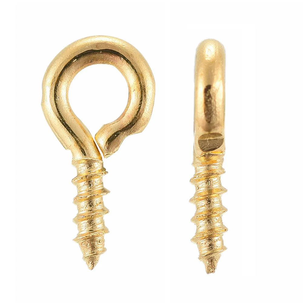 Goudkleurige schroef eye pins - ±100 stuks - Image 2