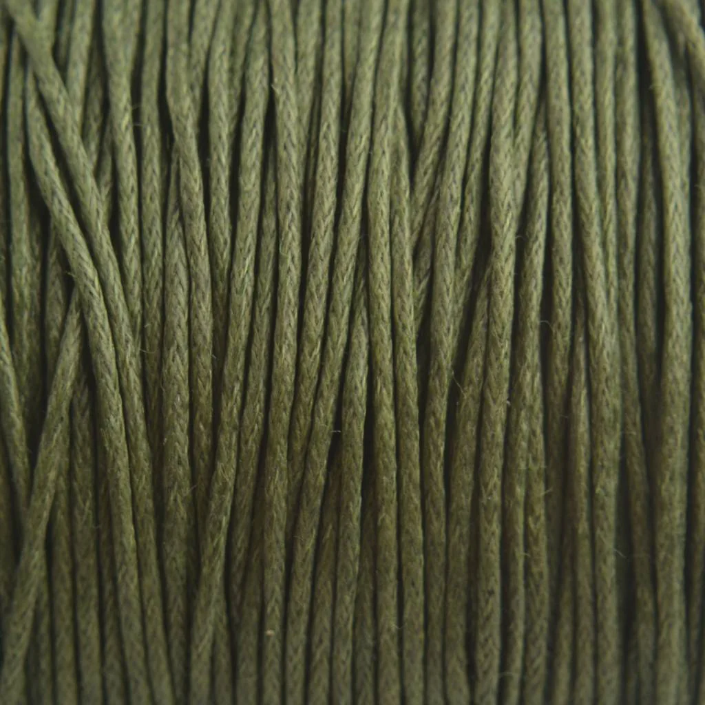 Waxkoord Dark army green 1mm - 6 meter