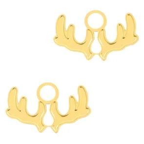 Hanger bohemian gewei Goud 17x10mm