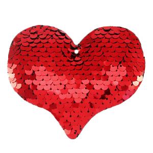 Hanger pailletten hart Rood 9x8cm