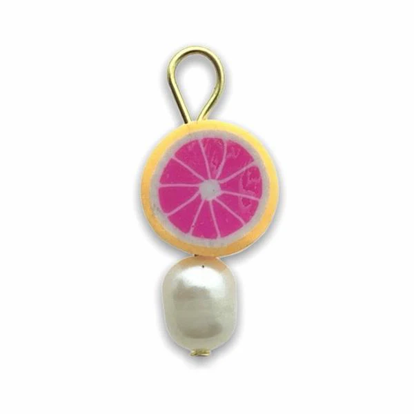 Hanger parel fruit citroen geel-roze