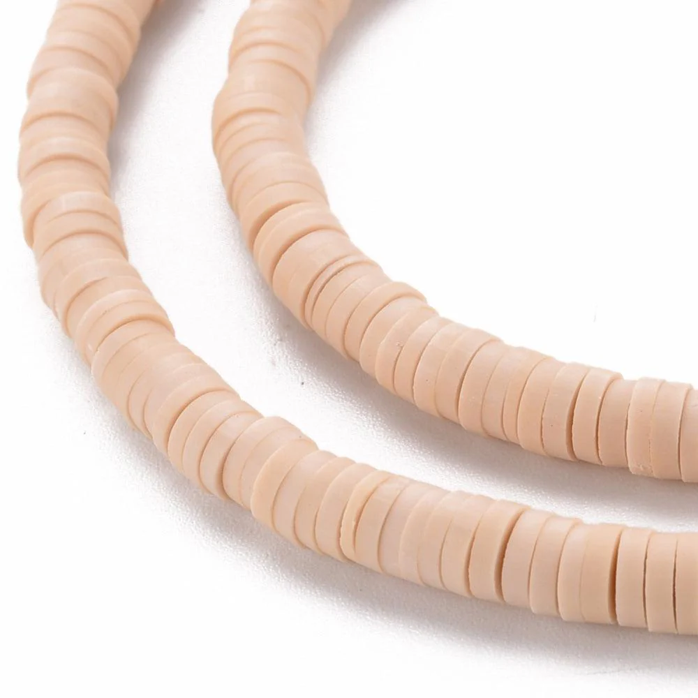 Disc kralen polymeer 4x1mm Licht beige ±400 stuks - Image 2