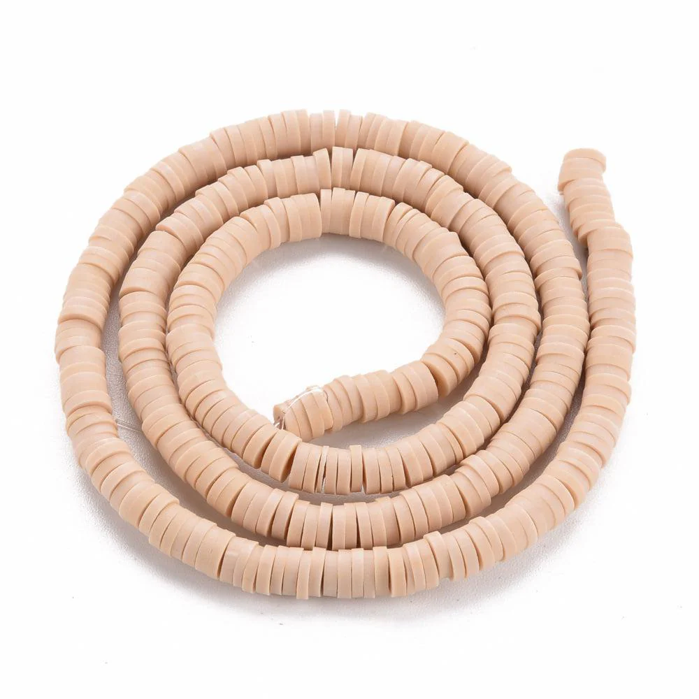 Disc kralen polymeer 4x1mm Licht beige ±400 stuks - Image 3