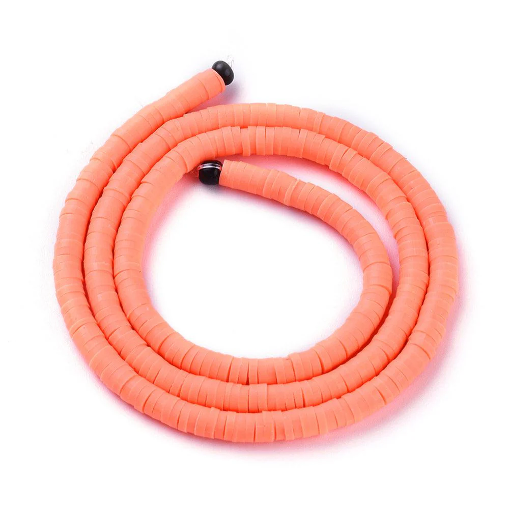 Disc kralen polymeer 4x1mm Soft orange ±400 stuks - Image 3