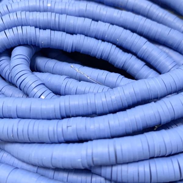 Disc kralen polymeer 6x1mm Royal Blue ±400 stuks