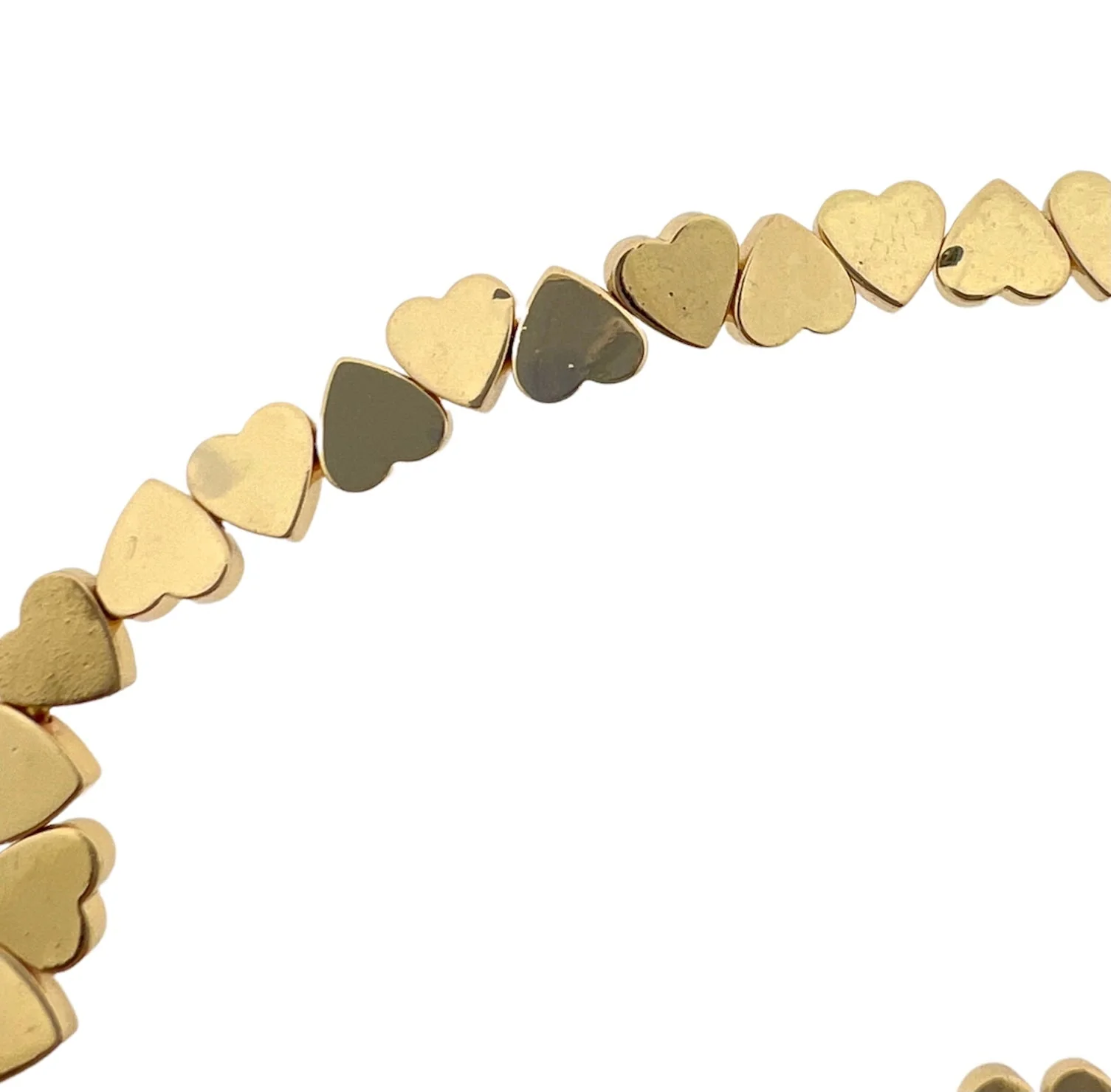 Hematiet hartjes gold 8x8x2mm - per 6 stuks