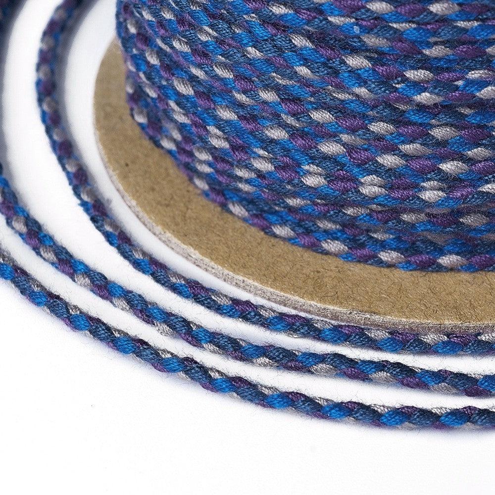 Ibiza gevlochten koord Donkerblauw/paars/grijs ±1,8mm - 1 meter - Image 2