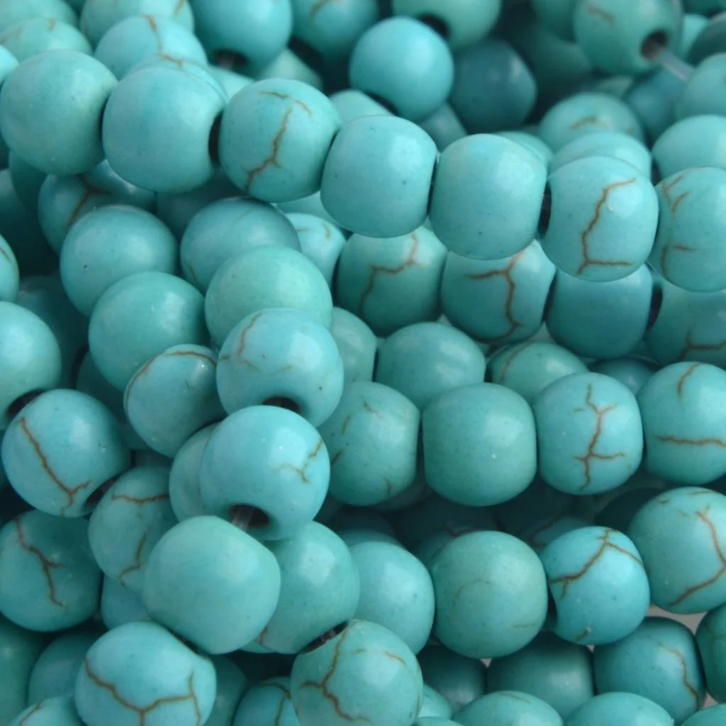Imitatie Turquoise rond 8mm - 10 stuks