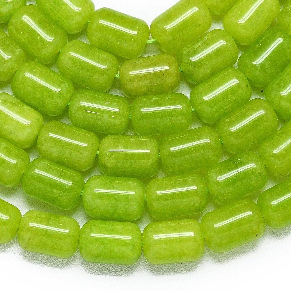 Jade kraal ovaal Lime groen 8x12mm - per stuk
