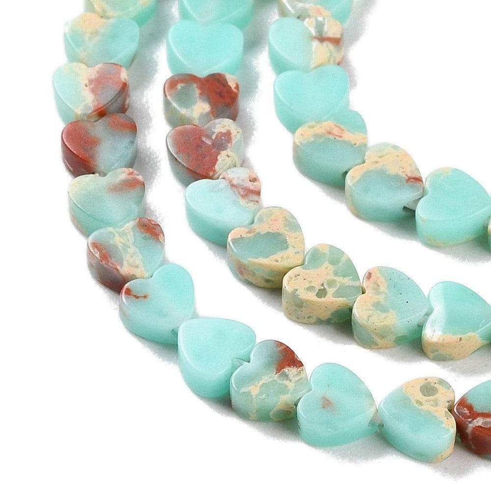 Jasper kraal Turquoise hartje 4mm- per stuk - Image 2