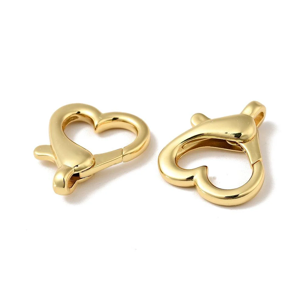 Karabijn sluiting hart RVS 18Kr gold plated 22x26mm - per stuk - Image 2