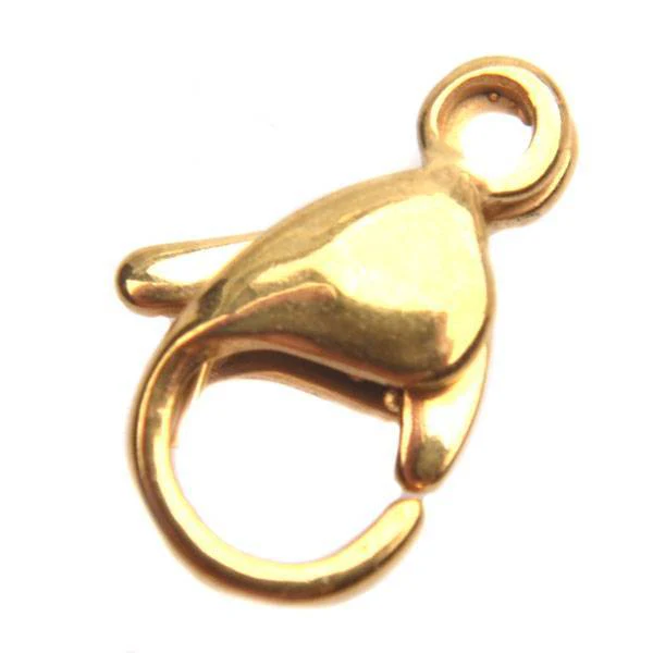 Karabijn sluiting Stainless Steel 18kr goud 11x7mm - per stuk - Image 2