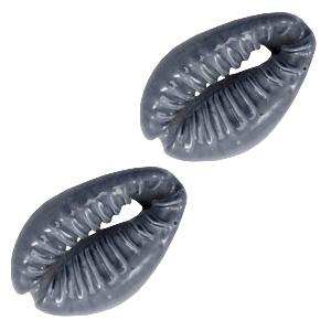Kauri open schelp Dark grey ±17x12mm