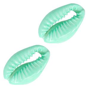 Kauri open schelp Light turquoise ±17x12mm