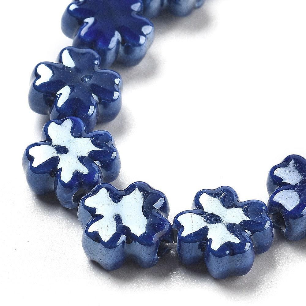 Keramiek kraal Klaver Royal Blue 12mm- per stuk - Image 2