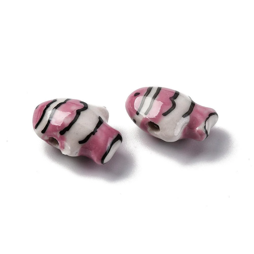 Keramiek Kralen Vis Roze 18mm - per stuk - Image 2
