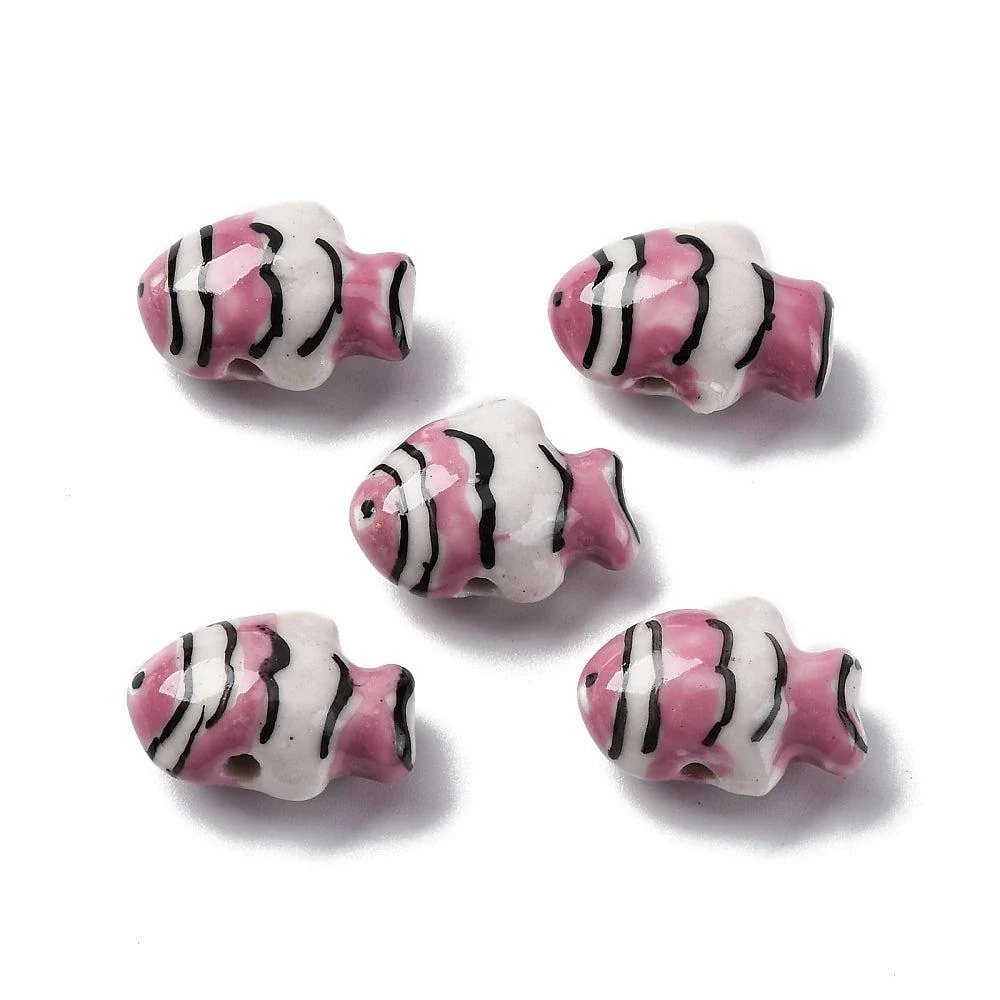 Keramiek Kralen Vis Roze 18mm - per stuk - Image 3