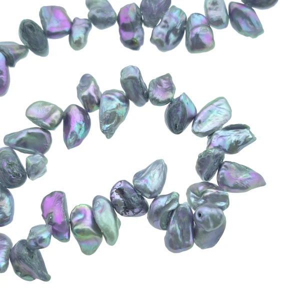 Keshi parel nugget (6-12mm) Gray- 15 Stuks