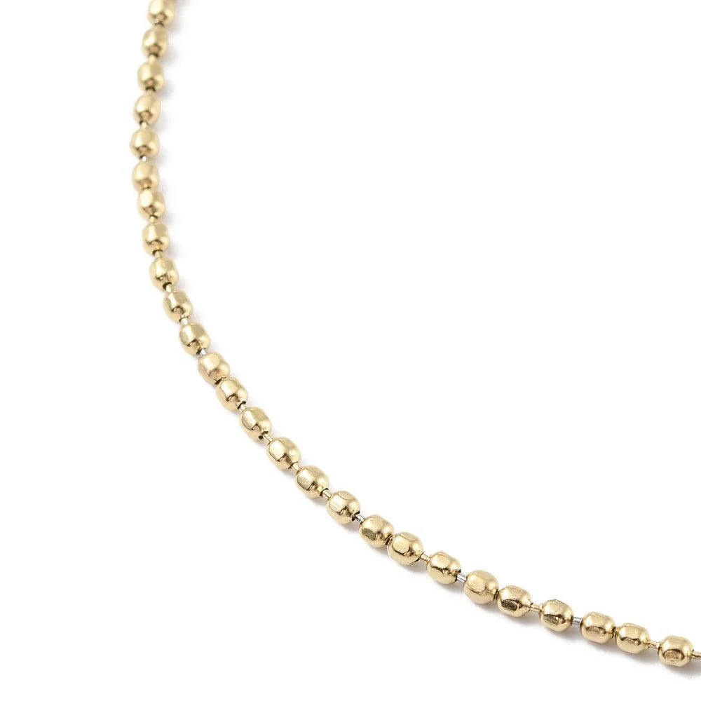 Complete ketting ballchain 1,5mm RVS goud 52cm - per stuk - Image 2