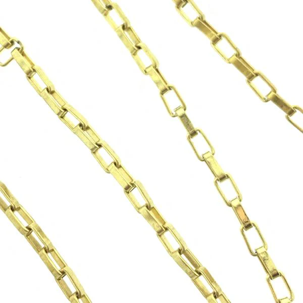 Ketting box RVS goud 1,8x3mm - prijs per 10cm