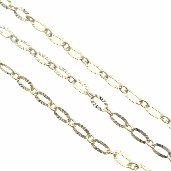 Ketting figaro 18K plated Goud 6x3mm - prijs per 10cm