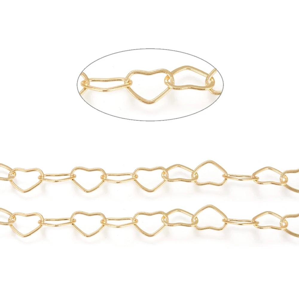 Ketting grote harten gold plated 11x15mm - prijs per 10cm - Image 2