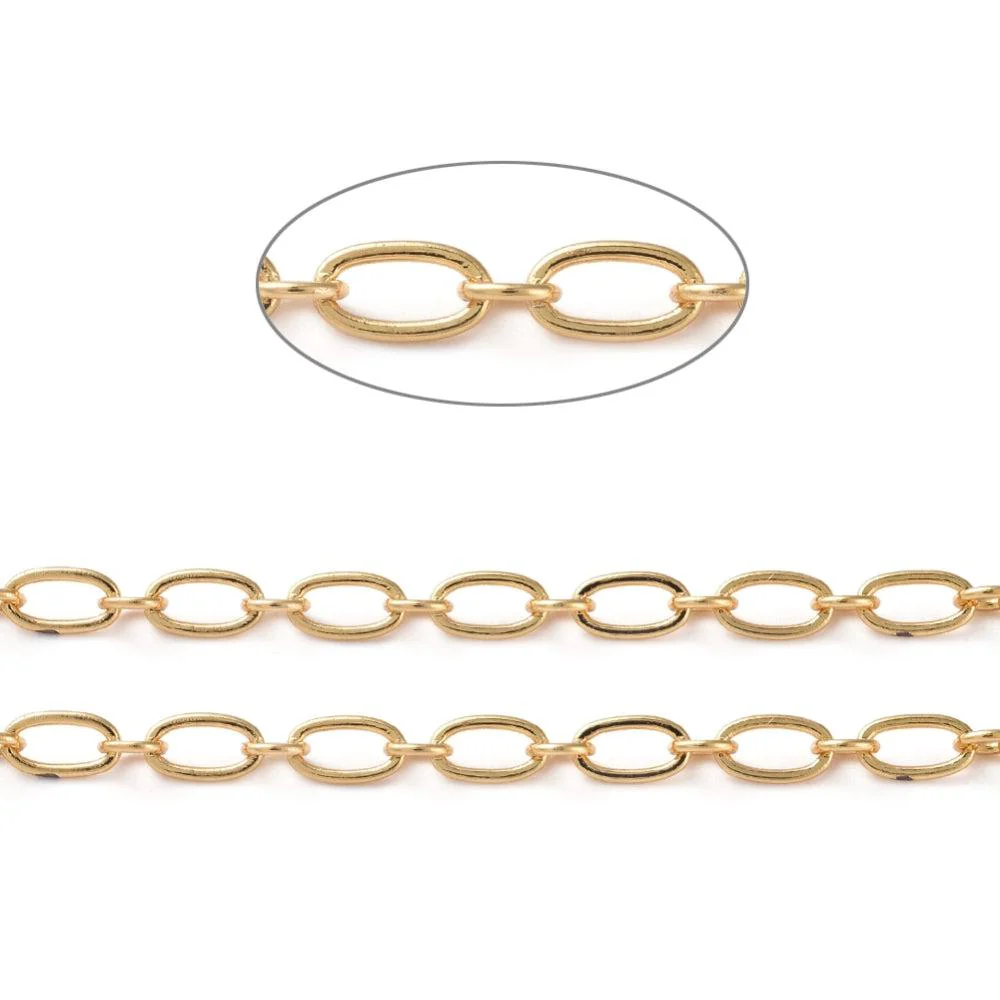 Ketting grote schakel 18K gold 7x3mm - prijs per 10cm - Image 2