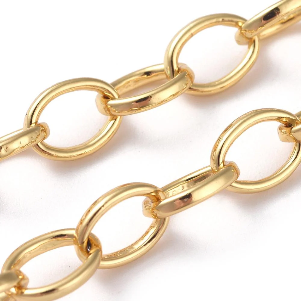Ketting grote schakel druppel 18K gold 8x6mm - prijs per 10cm - Image 2
