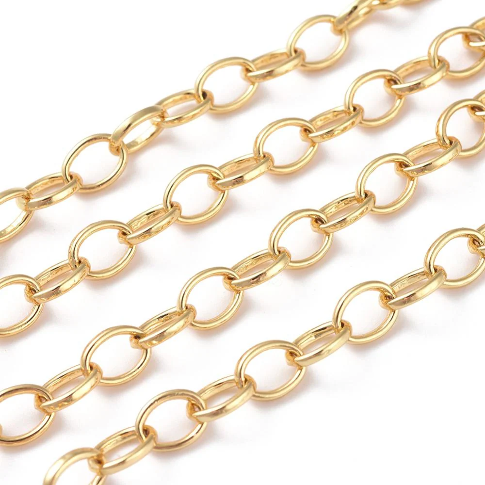 Ketting grote schakel druppel 18K gold 8x6mm - prijs per 10cm - Image 3