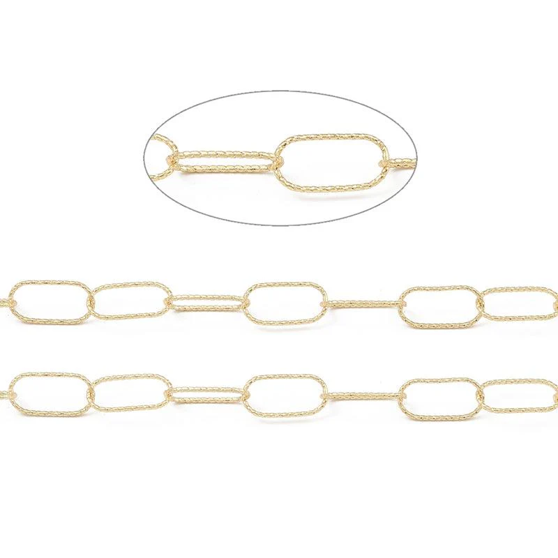 Ketting grote schakel rechthoek 18K goud 14x7mm - prijs per 10cm - Image 2