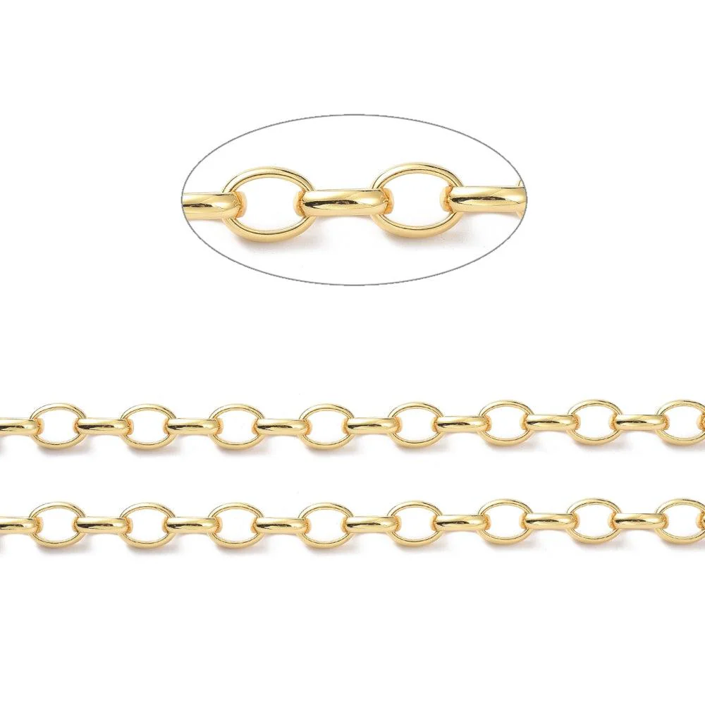 Ketting grote schakel rond 18K goud 12x9mm - prijs per 10cm - Image 2