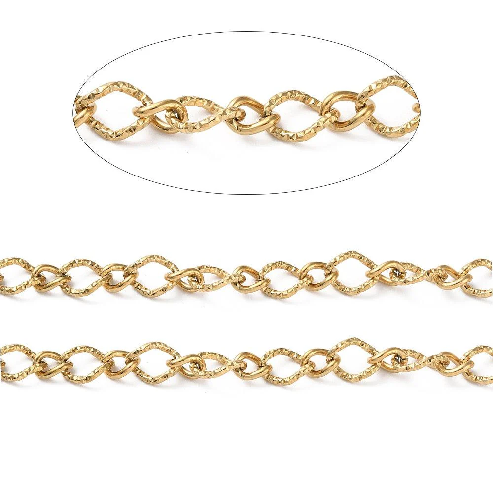 Ketting grote schakel twist ovaal RVS goud 13x10mm - prijs per 10cm - Image 2