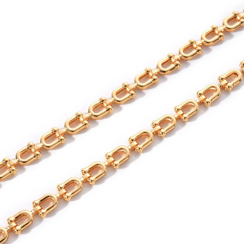 Ketting grote schakel U-vorm 18K goud 10x5mm - prijs per 10cm
