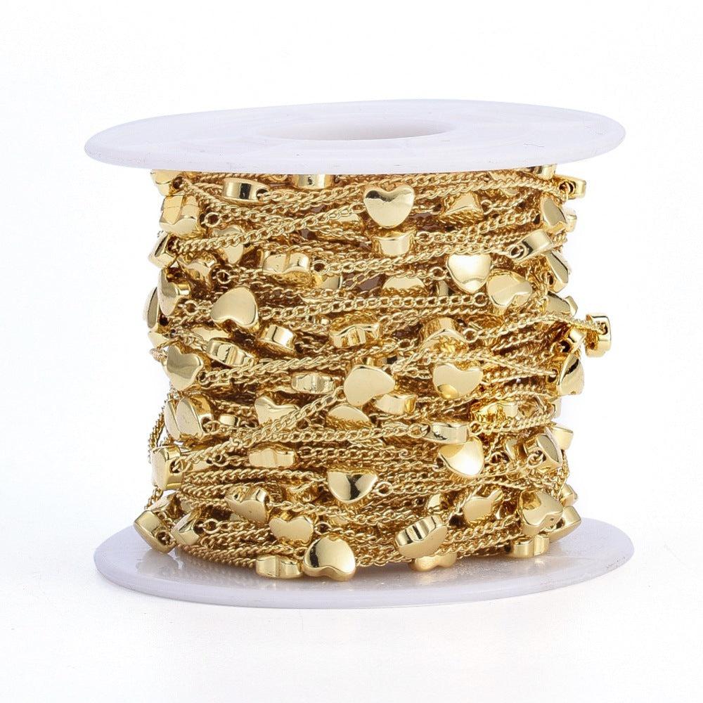Ketting hartjes gold plated 1x5,5mm - prijs per 10cm - Image 2