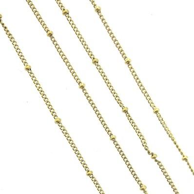 Ketting met bolletjes RVS goud 1,8x1,4mm - prijs per 10cm