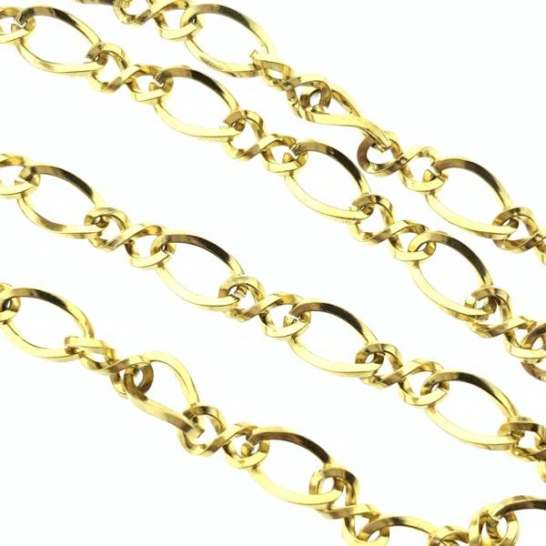Ketting figaro RVS goud 5x12mm - prijs per 10cm