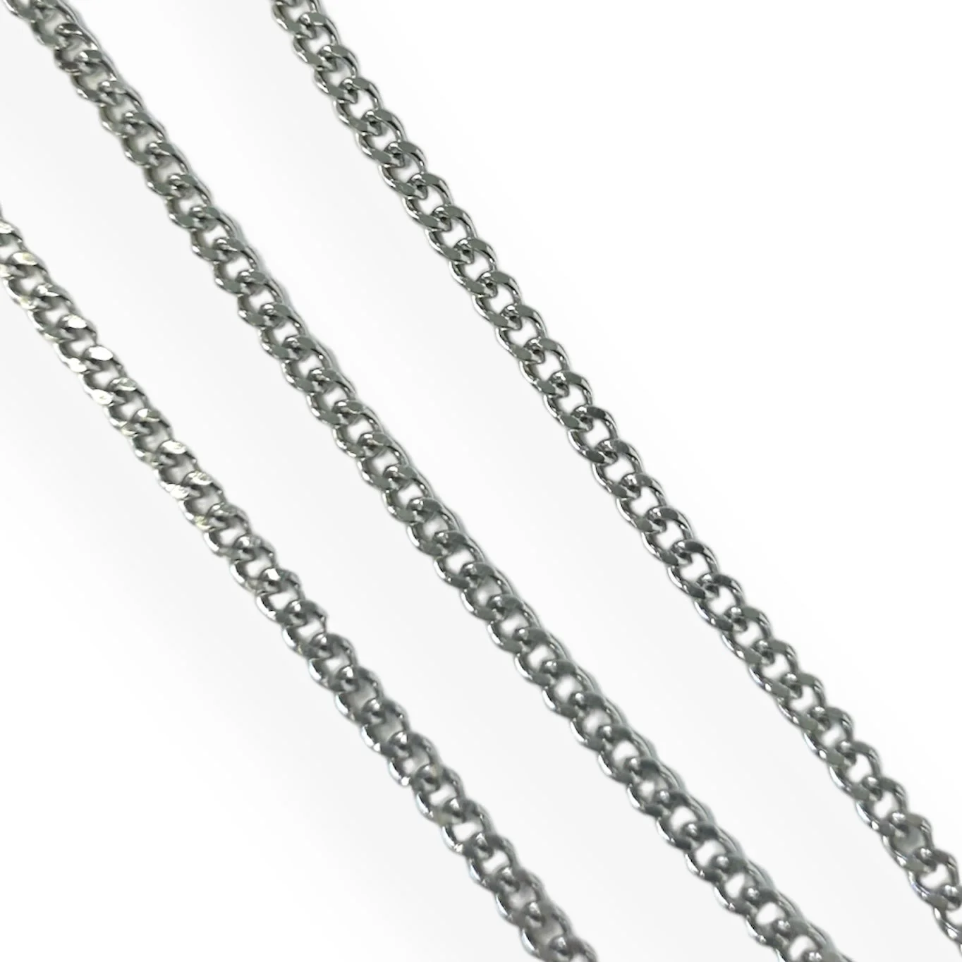 Ketting platte schakel RVS zilver 3x2mm - prijs per 10cm