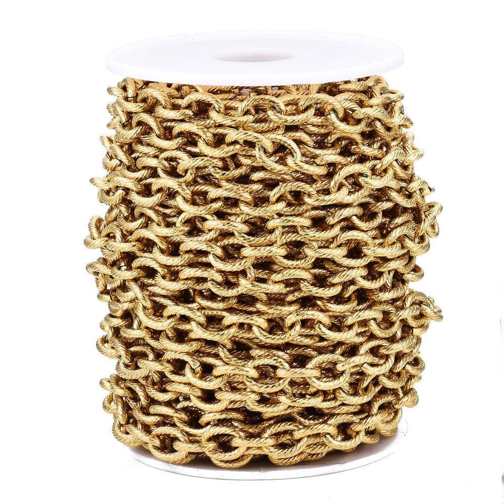 Ketting schakel grof RVS goud 11x8mm - prijs per 10cm - Image 2